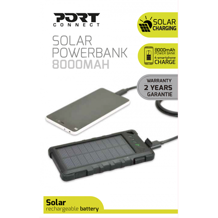 Port Connect Solar Power Bank Battery